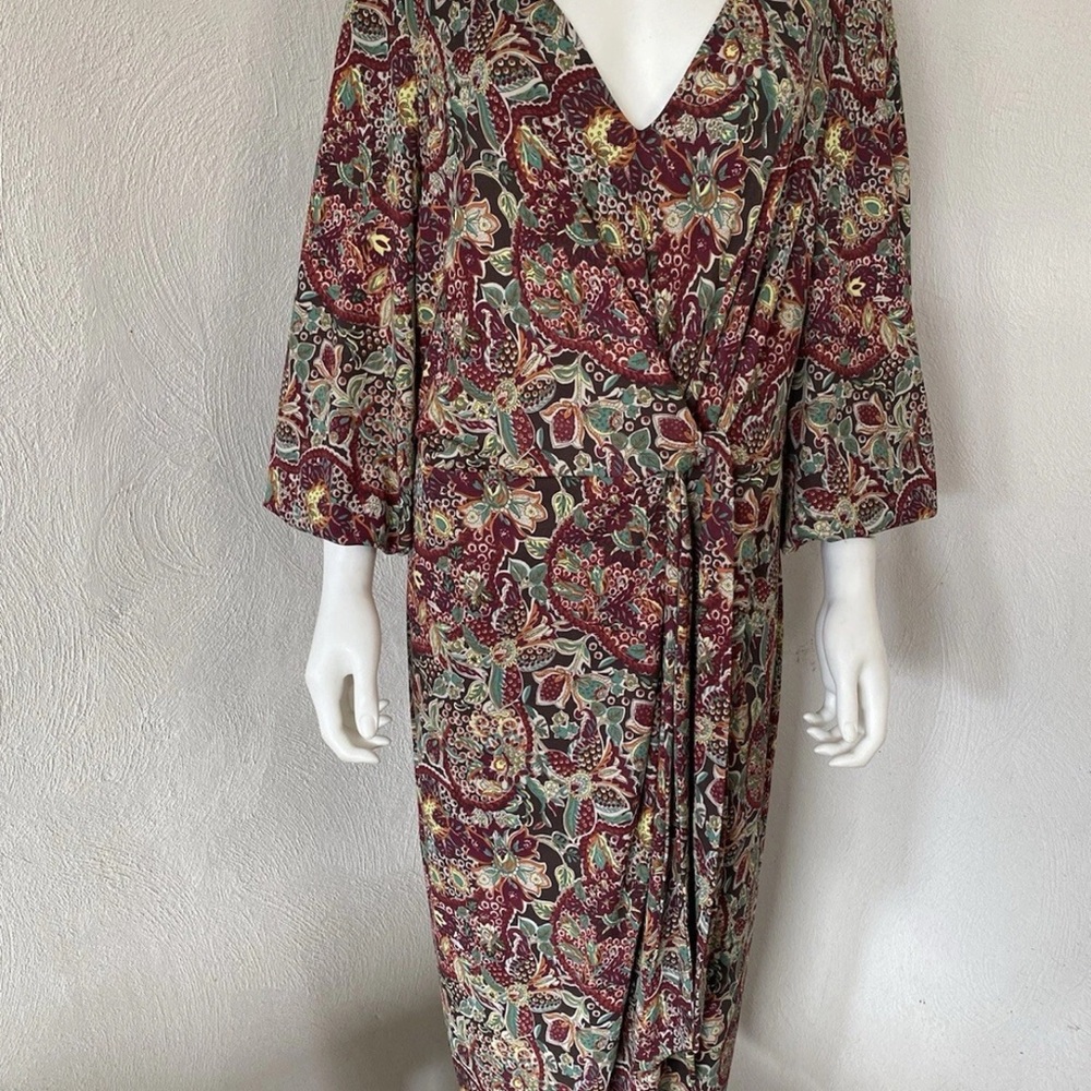 Ralph Lauren Multicolor Paisley Midi Dress Size 16 - Picture 1 of 10